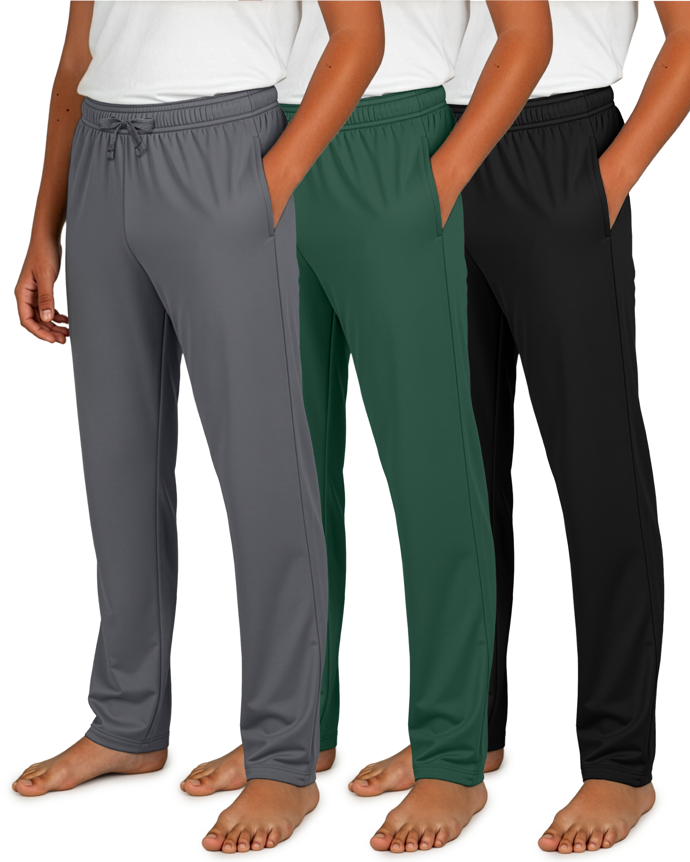 Real Essentials 3 Pack: Boys Cotton Soft Pajama Pants Kids Bottoms Pjs Youth Teen Pijamas Sleep Pyjamas Lounge Para Niños