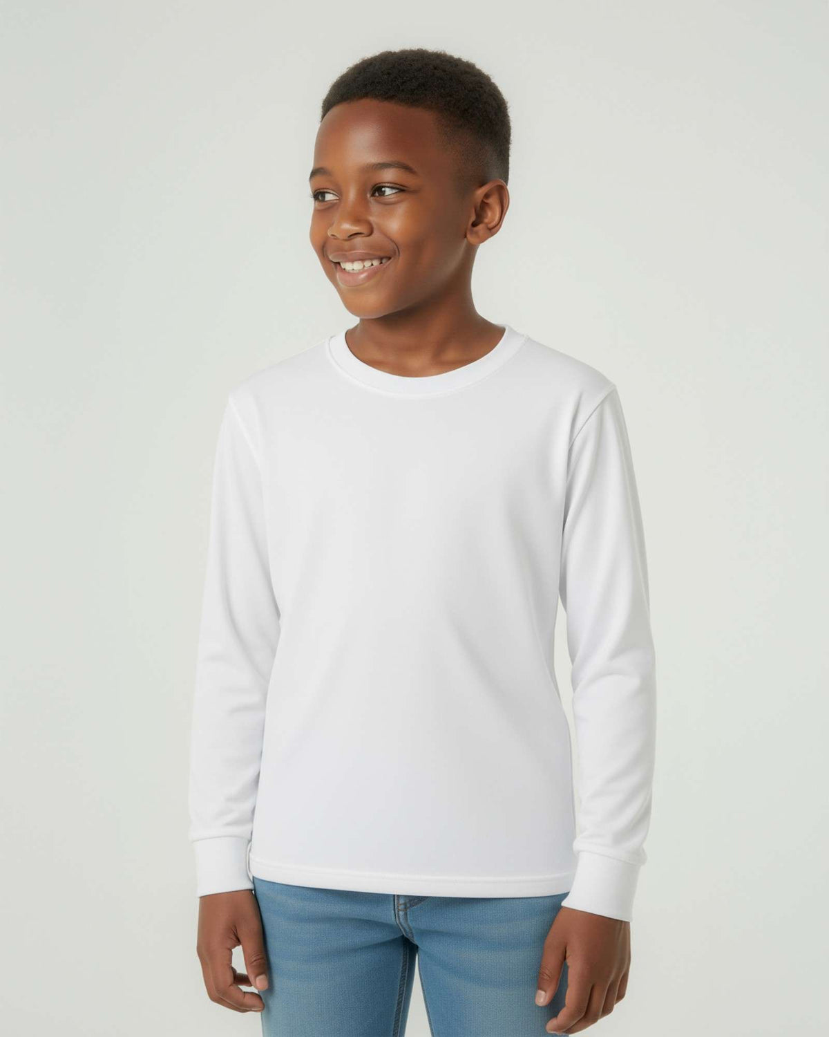 Real Essentials 5 Pack Boys' Cotton Long Sleeve Jersey T Shirts Kids School Youth Tees - Set 5