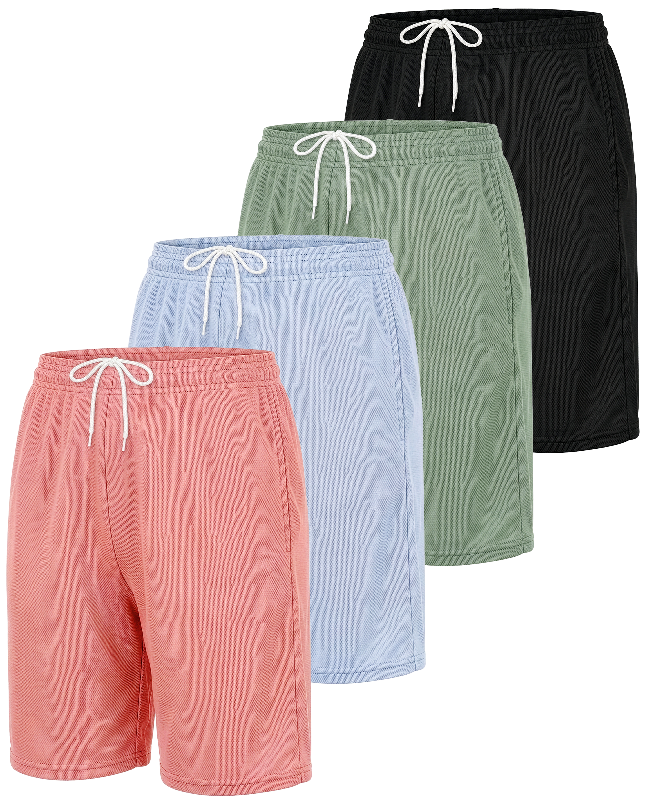 4 Pack: Women's 7" Mesh Quick-Dry Bermuda Shorts