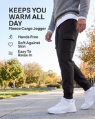 Real Essentials 3 Pack Mens Fleece Cargo Joggers Sweatpants Cuffed Athletic Gym Pockets - Solid Black, Solid Black, Solid Black