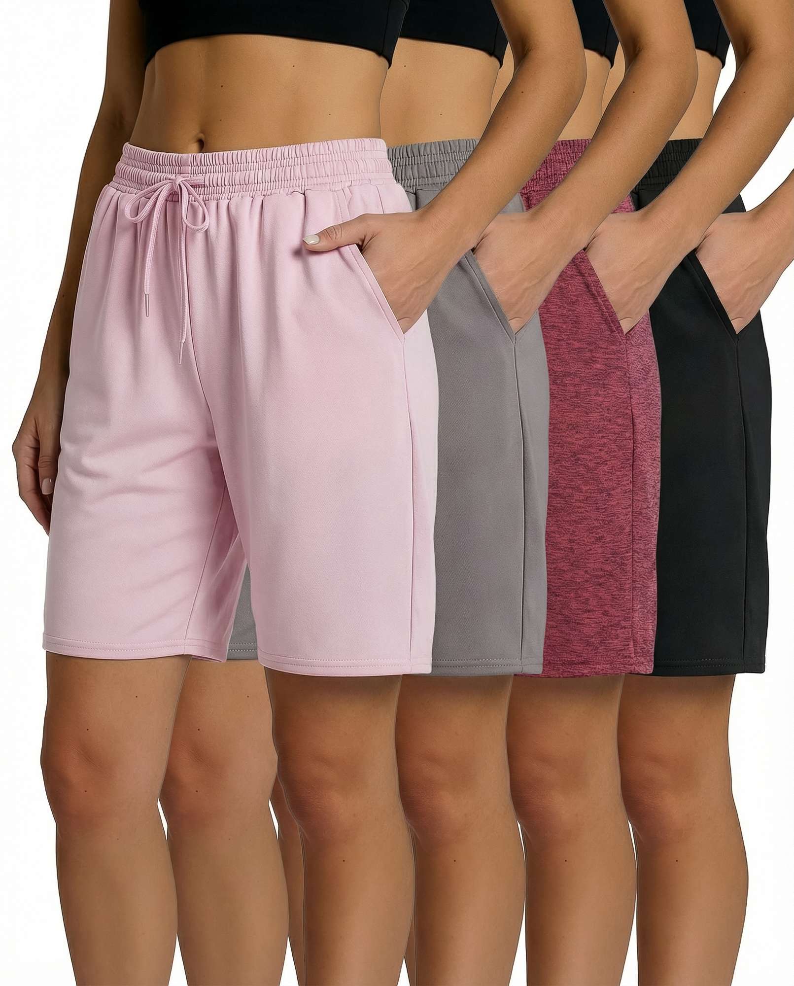 4 Pack: Womens Dry-Fit 7" Bermuda Shorts
