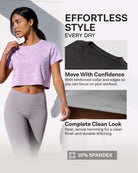 Real Essentials 5 Pack Women's Dry Fit Crop Top Workout T Shirts Short Sleeve Athletic Gym - Set 7
