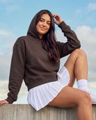 Real Essentials 2 Pack Women's Cropped Hoodies Crop Sweatshirt Ladies Fleece Pullover Top - Solid Navy Blazer, Charcoal Heather