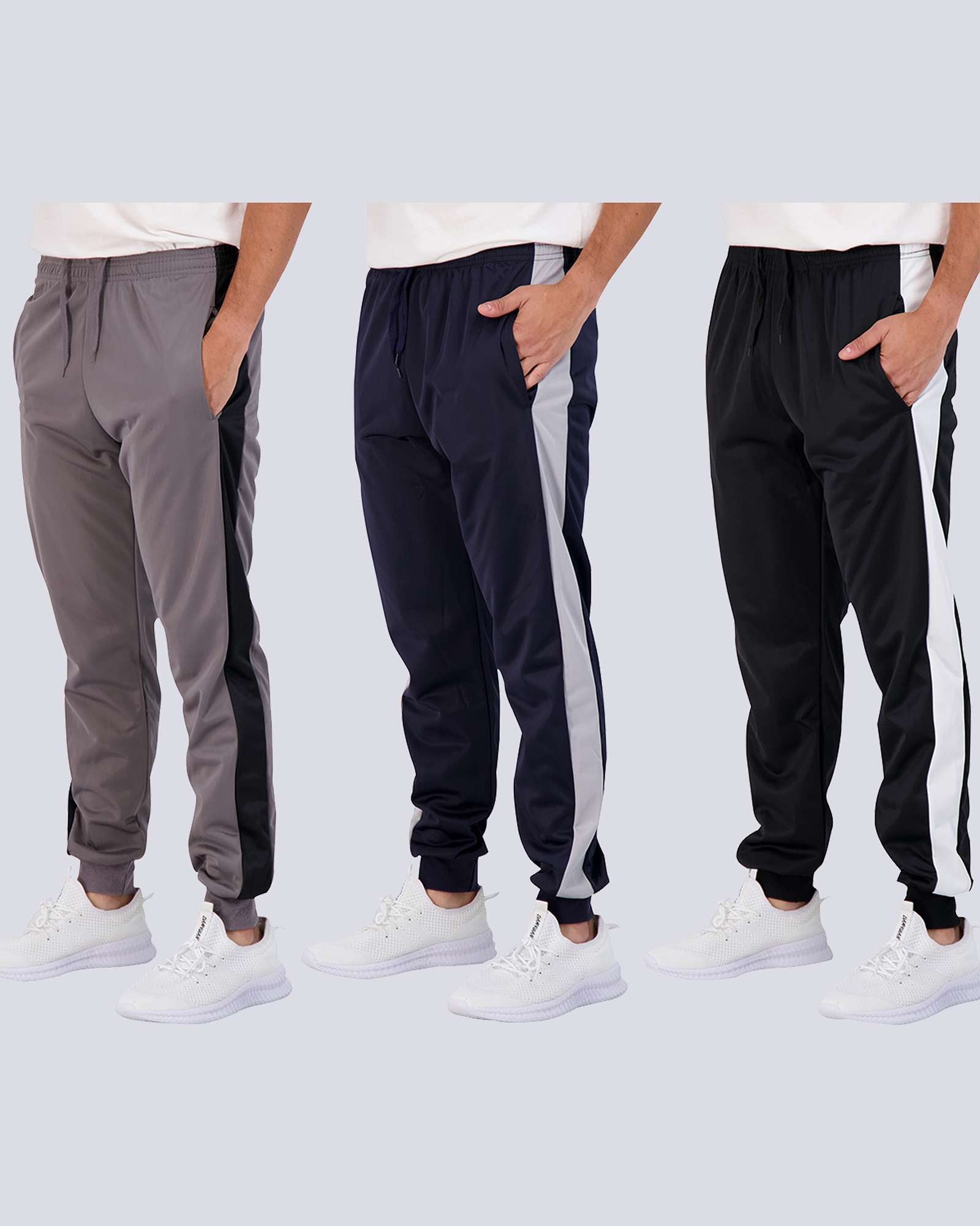 3 Pack: Boys Active Fleece-Lined Tricot Jogger Sweatpants