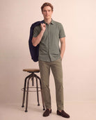 Real Essentials 3 Pack Men's Cotton Short Sleeve Button Down Casual Work Shirt Button Up - Solid Desert Sage