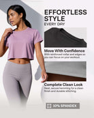 Real Essentials 5 Pack Women's Dry Fit Crop Top Workout T Shirts Short Sleeve Athletic Gym - Set 1