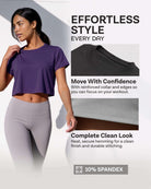 Real Essentials 5 Pack Women's Dry Fit Crop Top Workout T Shirts Short Sleeve Athletic Gym - Set 5