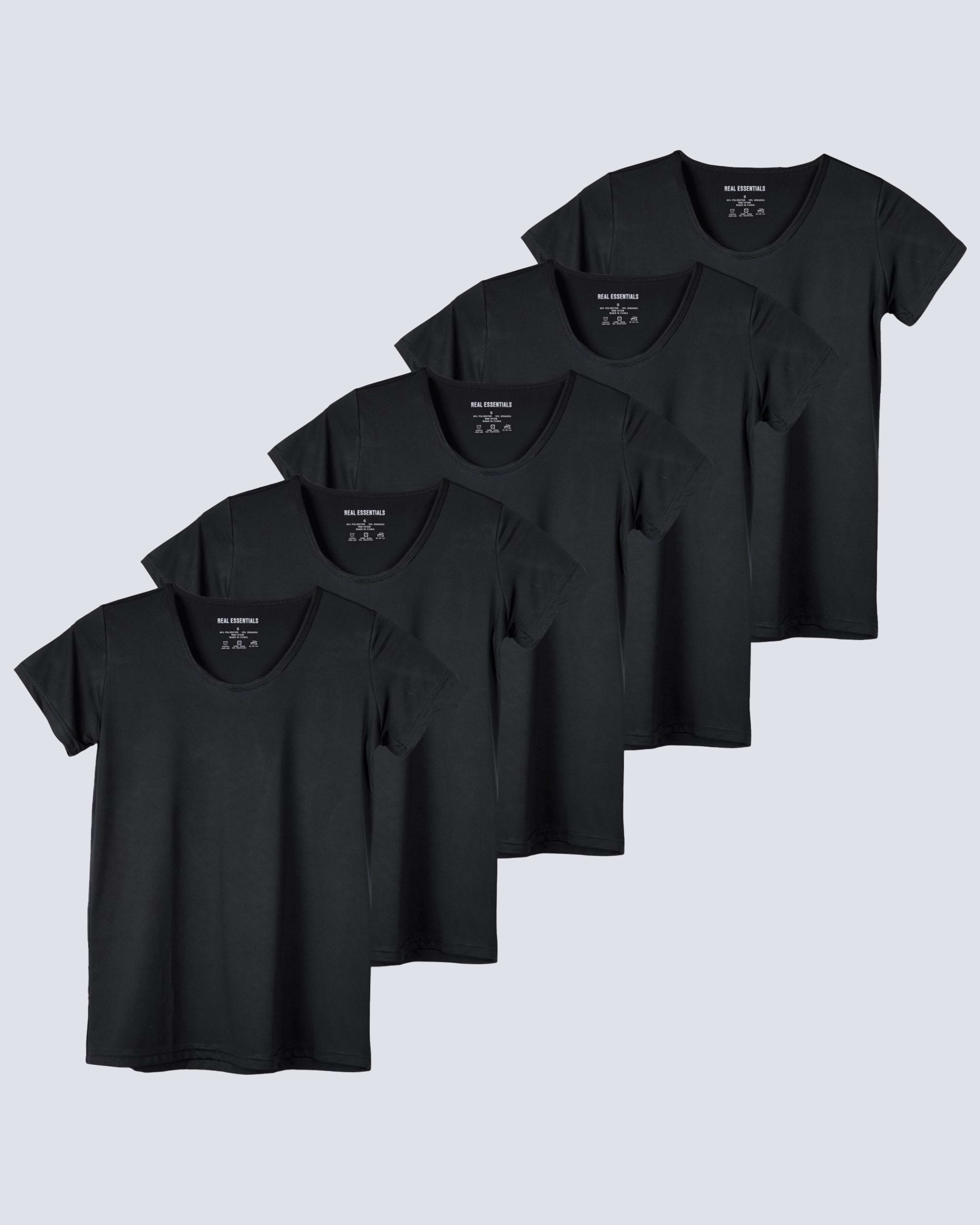 5 Pack: Womens Dry Fit Short-Sleeve Crew Neck Active T-Shirt