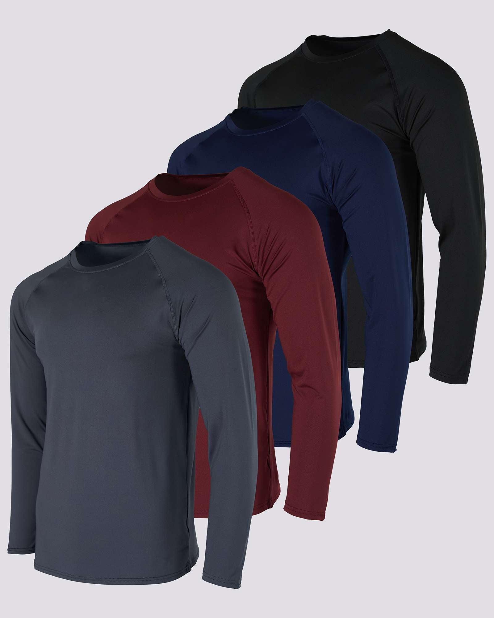 4 Pack: Mens Compression Long Sleeve Shirt – Real Essentials