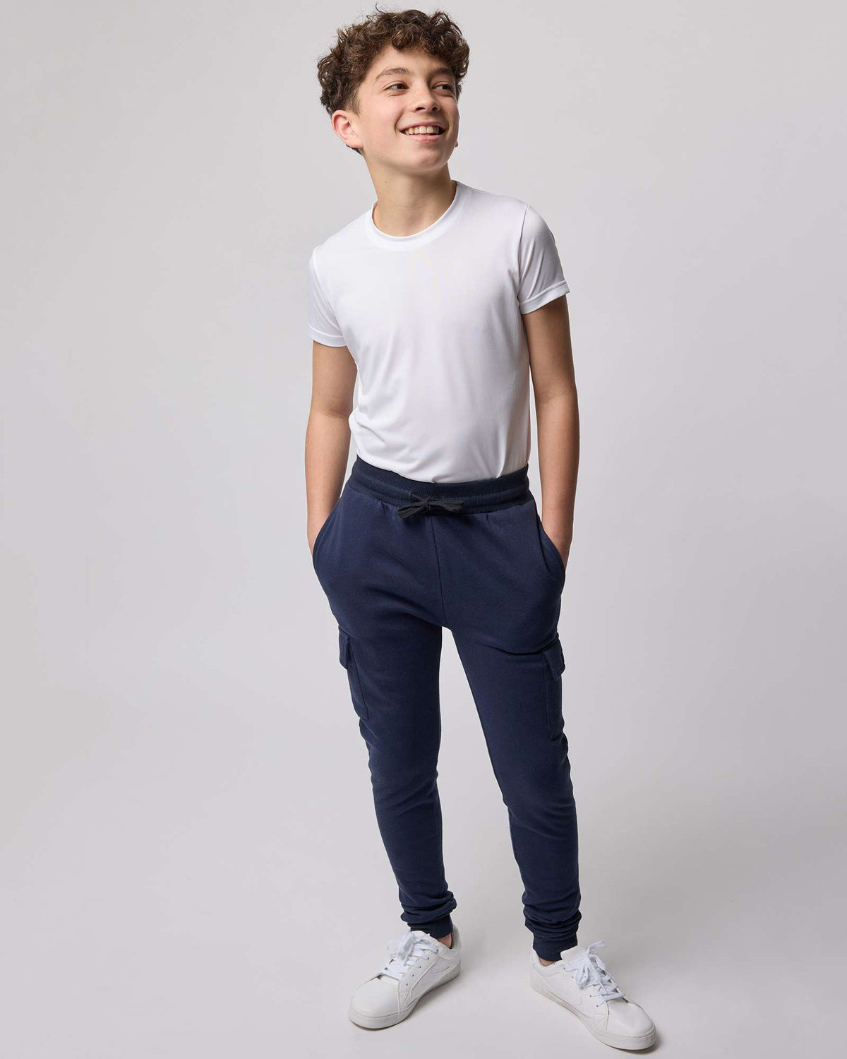 Real Essentials 3 Pack Boys' Cotton Cargo Fleece Joggers Sweatpants Pockets Athletic Kids - Set 8