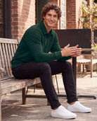Real Essentials 2 Pack Mens Fleece Quarter Zip Sweatshirt Sweater Collared Long Sleeve Top - Solid Chocolate Torte, Solid Pine Grove
