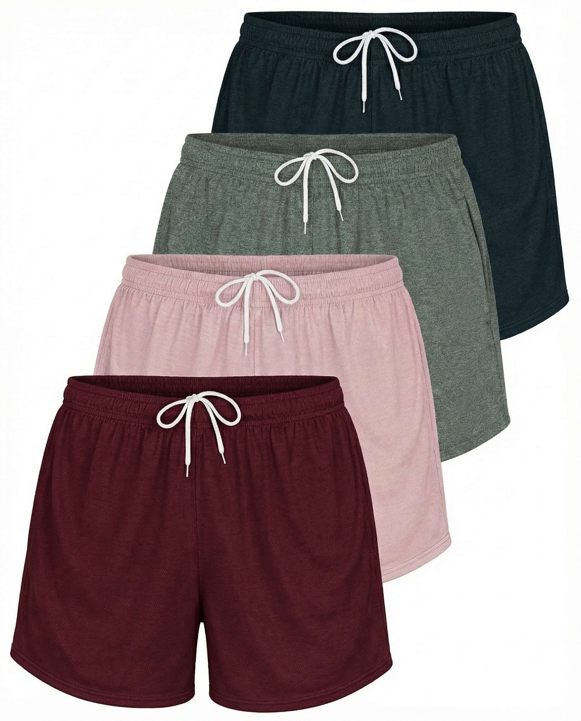 4 Pack: Womens Active Mesh Shorts