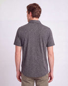 Real Essentials 3 Pack Men's Cotton Short Sleeve Button Down Casual Work Shirt Button Up - CHARCOAL HEATHER