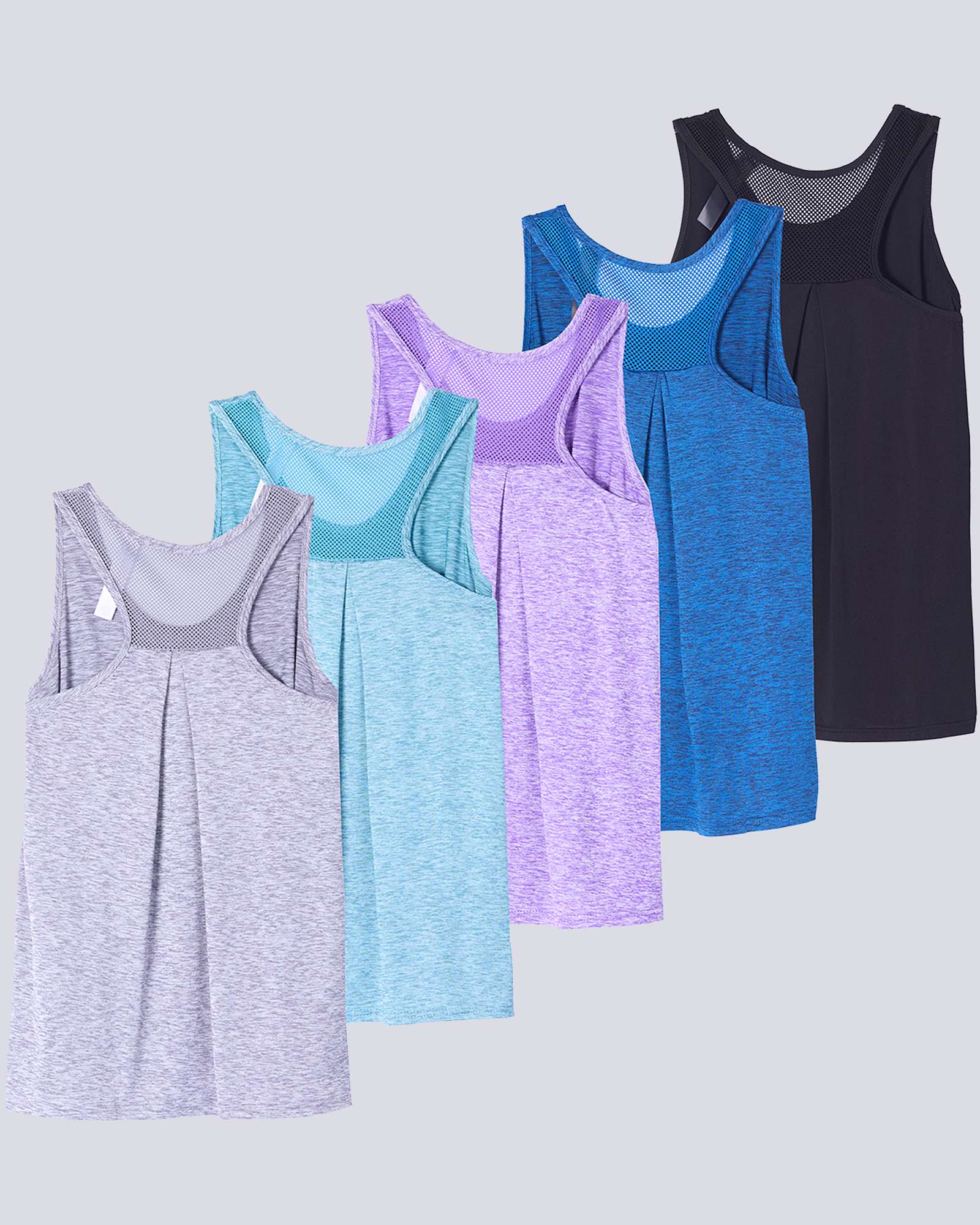5 Pack: Women's Racerback Workout Tank Top