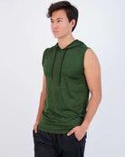 Real Essentials 3 Pack Men's Dry Fit Tank Top Hoodie Sleeveless Workout Gym Muscle Shirts - Set 2