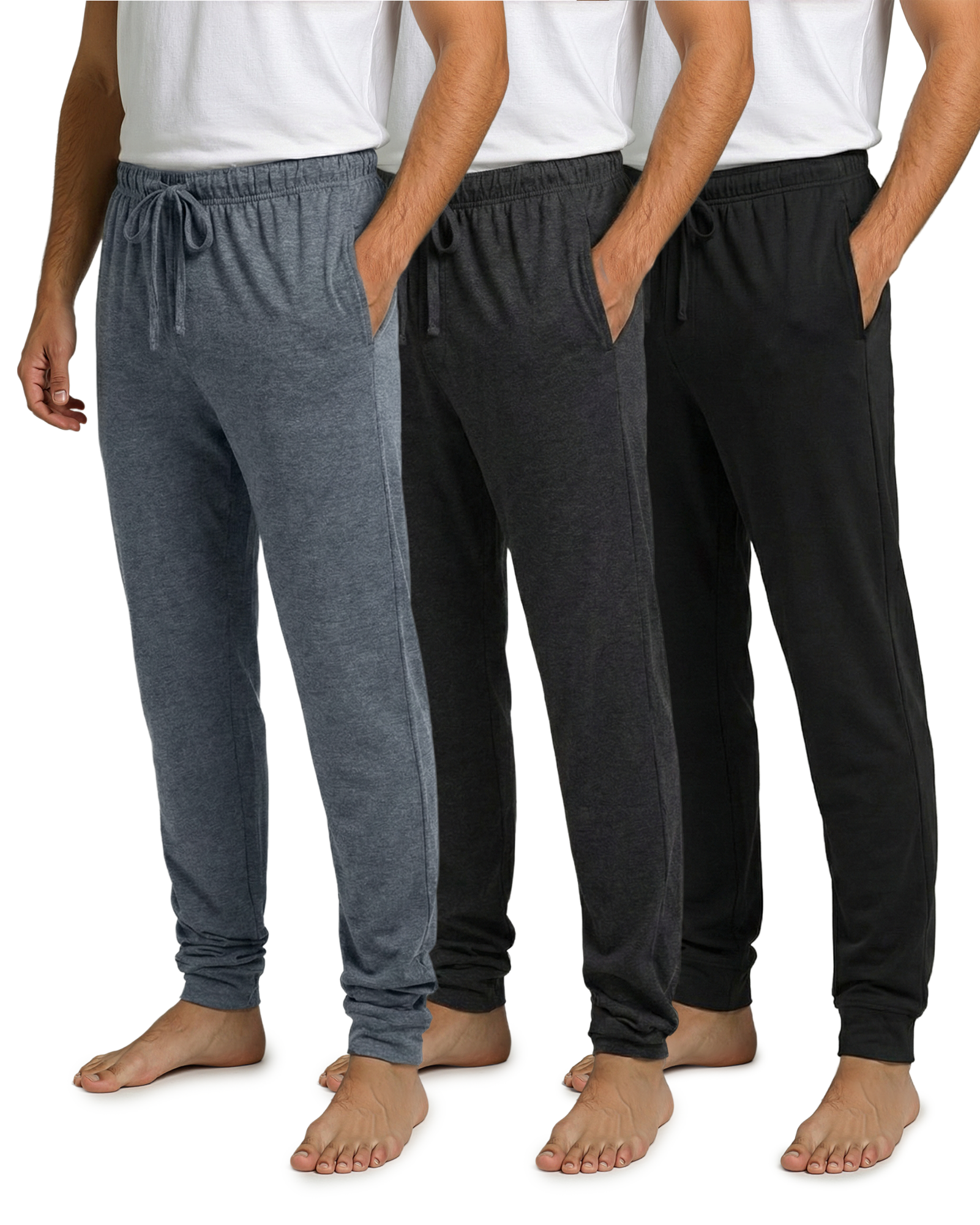 3 Pack: Mens Cotton Sleep Lounge Joggers