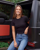 Real Essentials 3 Pack Women's Cropped Cotton Tshirts Ribbed Cap Sleeve Tees Going Out Tops - Solid Black, Grey Heather, Solid Bright White