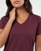Real Essentials 5 Pack Women's V Neck Tshirts Short Sleeve Dry Fit Workout Tops Tees Shirts - Solid Black, Solid Bright White, Charcoal, Burgundy, Solid Elemental Blue