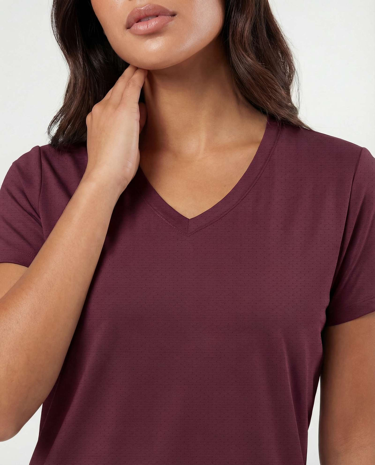 Real Essentials 5 Pack Women's V Neck Tshirts Short Sleeve Dry Fit Workout Tops Tees Shirts - Solid Black, Solid Bright White, Charcoal, Burgundy, Solid Elemental Blue