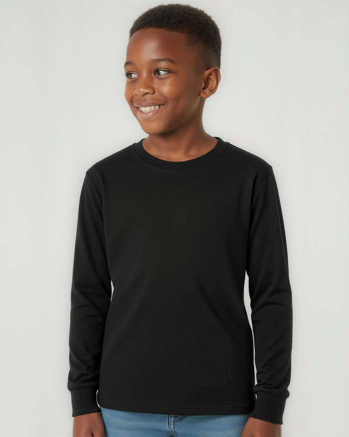 Real Essentials 5 Pack Boys' Cotton Long Sleeve Jersey T Shirts Kids School Youth Tees - Set 8
