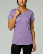 Real Essentials 5 Pack Womens Dry Fit V Neck Workout Tops Athletic T Shirts Gym Yoga Tees - Set 7