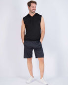 Real Essentials 3 Pack Men's Dry Fit Tank Top Hoodie Sleeveless Workout Gym Muscle Shirts - Set 9