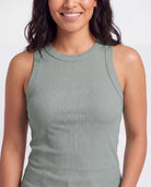 Real Essentials 3 Pack Women's Cotton Ribbed Tank Tops Sleeveless Crew Neck Basic Layering - Solid Black, Solid Iceberg Green, Solid Orchid Petal