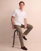 Real Essentials 3 Pack Men's Cotton Short Sleeve Button Down Casual Work Shirt Button Up - Solid Vintage Indigo, Solid Desert Sage, Solid Bright White