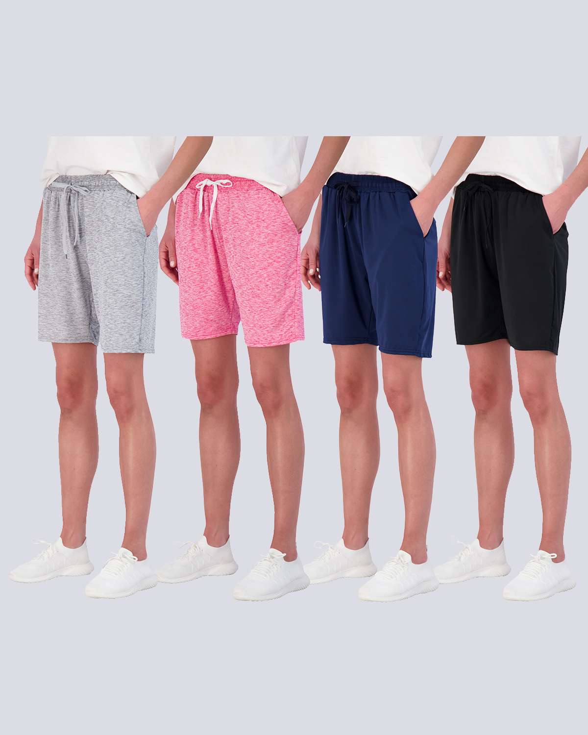 4 Pack: Womens Dry-Fit 7" Bermuda Shorts