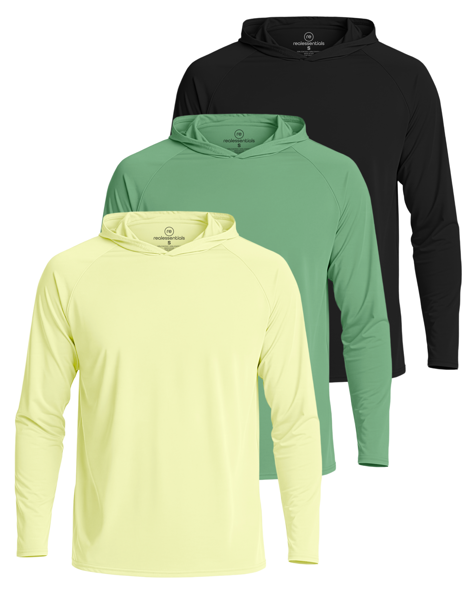 3 Pack: Men's Rash Guard Hoodie (Available In Big & Tall)