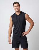 Real Essentials 3 Pack Men's Dry Fit Tank Top Hoodie Sleeveless Workout Gym Muscle Shirts - Set 10