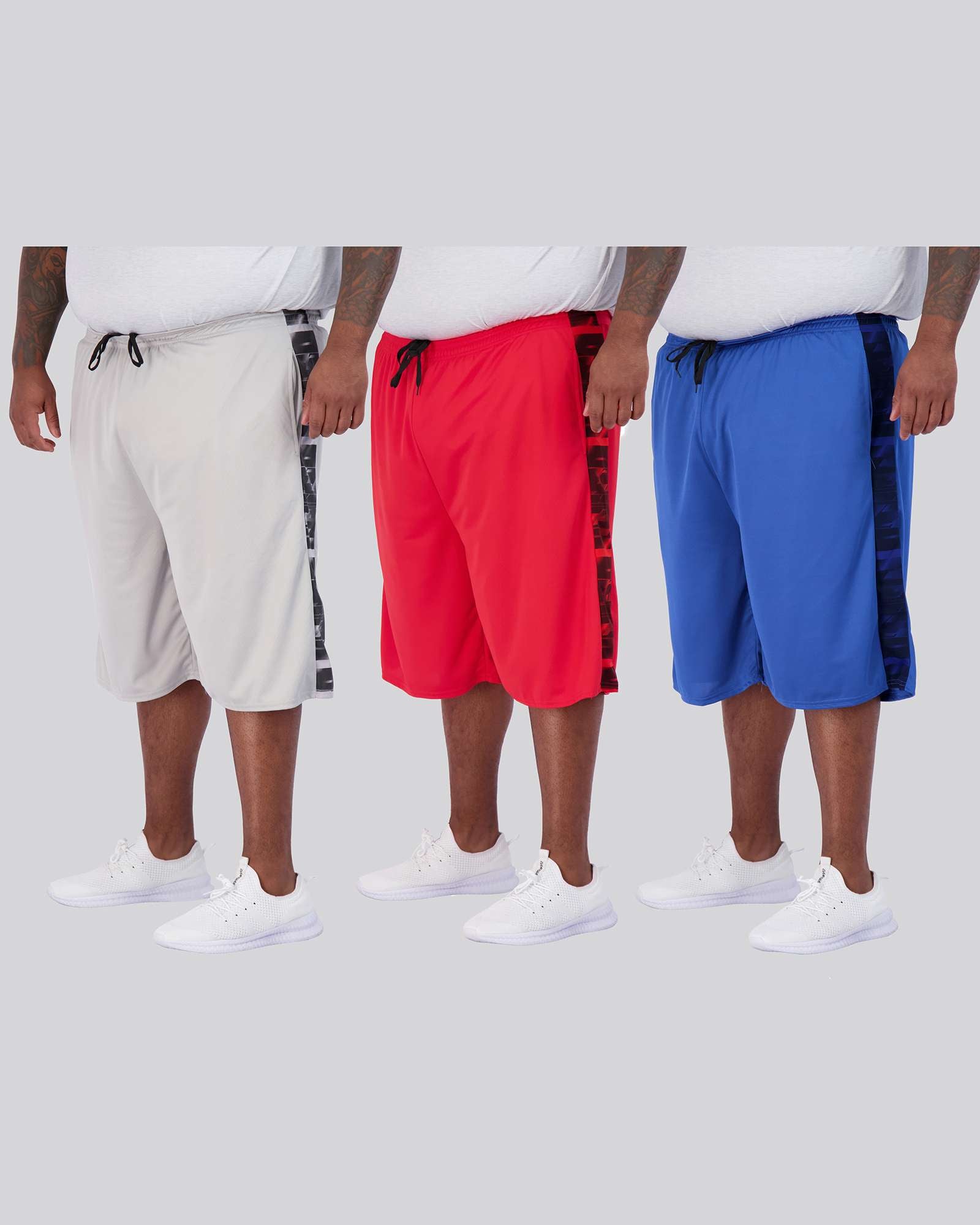 5 Pack: Mens Mesh Active Basketball Shorts (3X-5X)