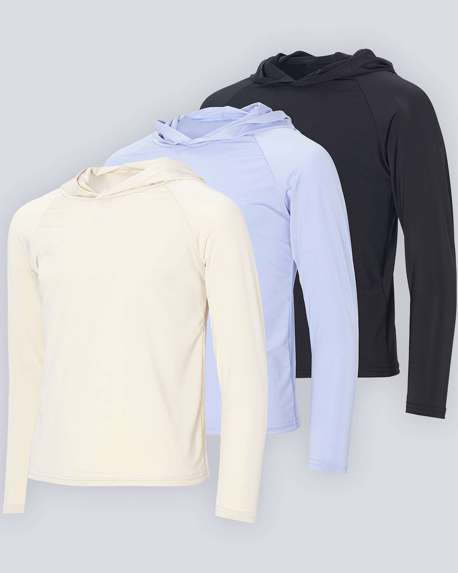 3 Pack: Youth Rashguard Hoodie UPF Sun Protection