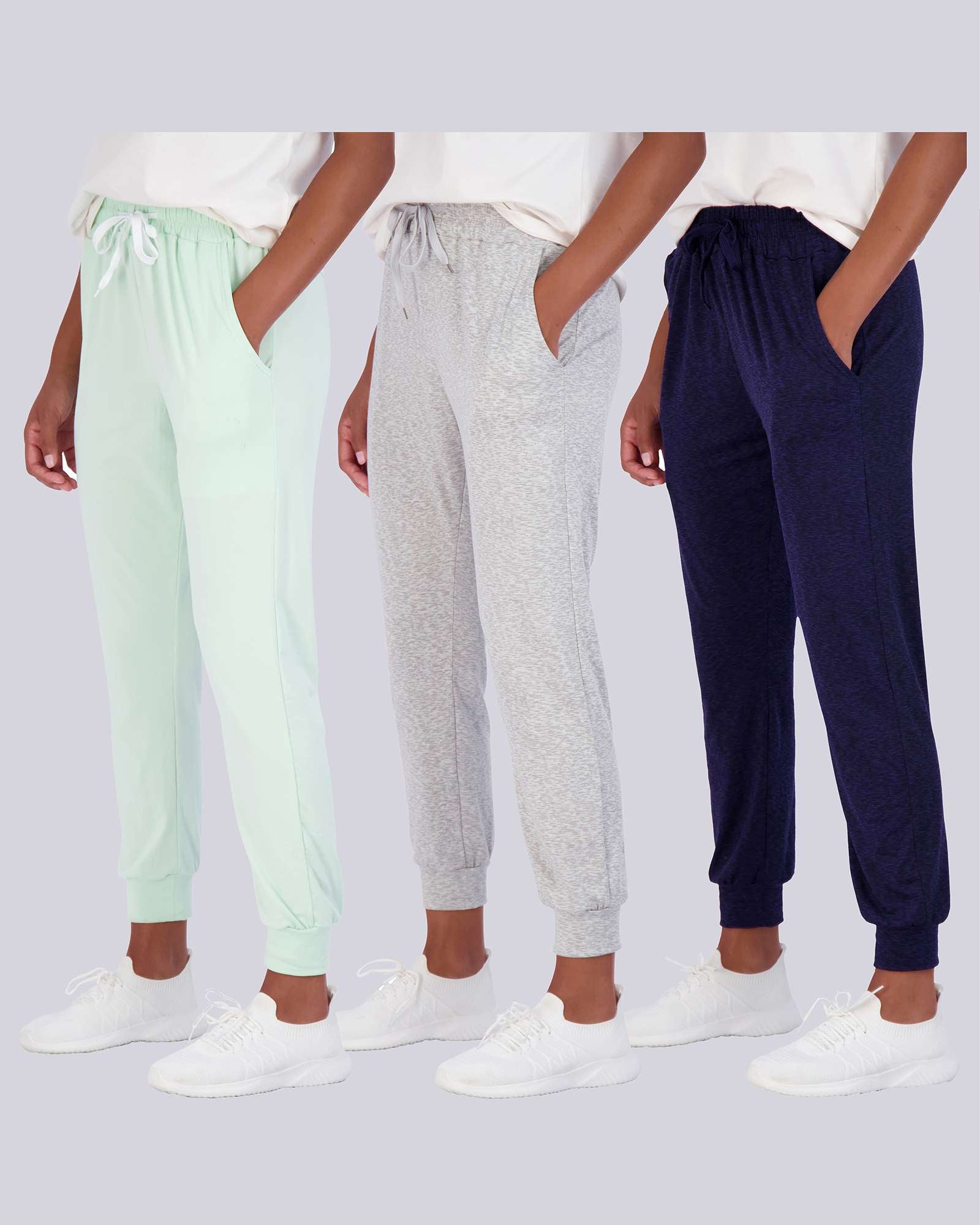 3 Pack: Womens Plus Ultra-Soft Lounge Joggers