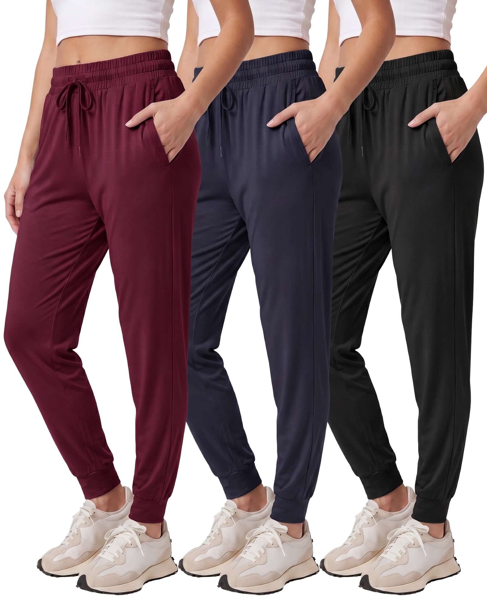3 Pack: Womens Ultra-Soft Lounge Joggers