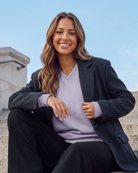 Real Essentials 3 Pack Womens Fleece V Neck Sweatshirt Pullover Sweaters Long Sleeve Top - Solid Black, Charcoal Heather, Solid Orchid Petal