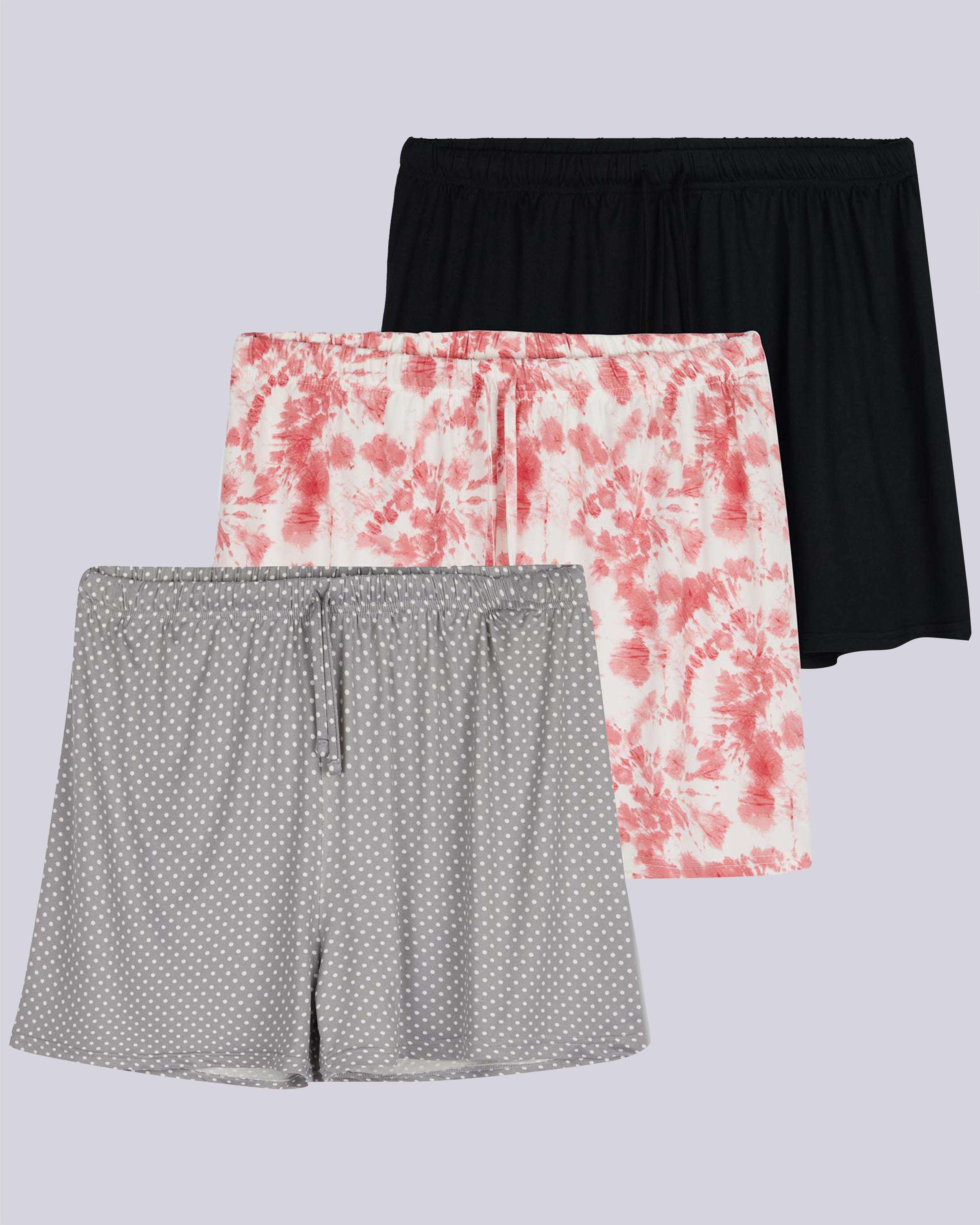 3 Pack: Womens Ultra-Soft Pajama Lounge Shorts