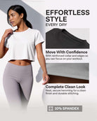 Real Essentials 5 Pack Women's Dry Fit Crop Top Workout T Shirts Short Sleeve Athletic Gym - Set 3