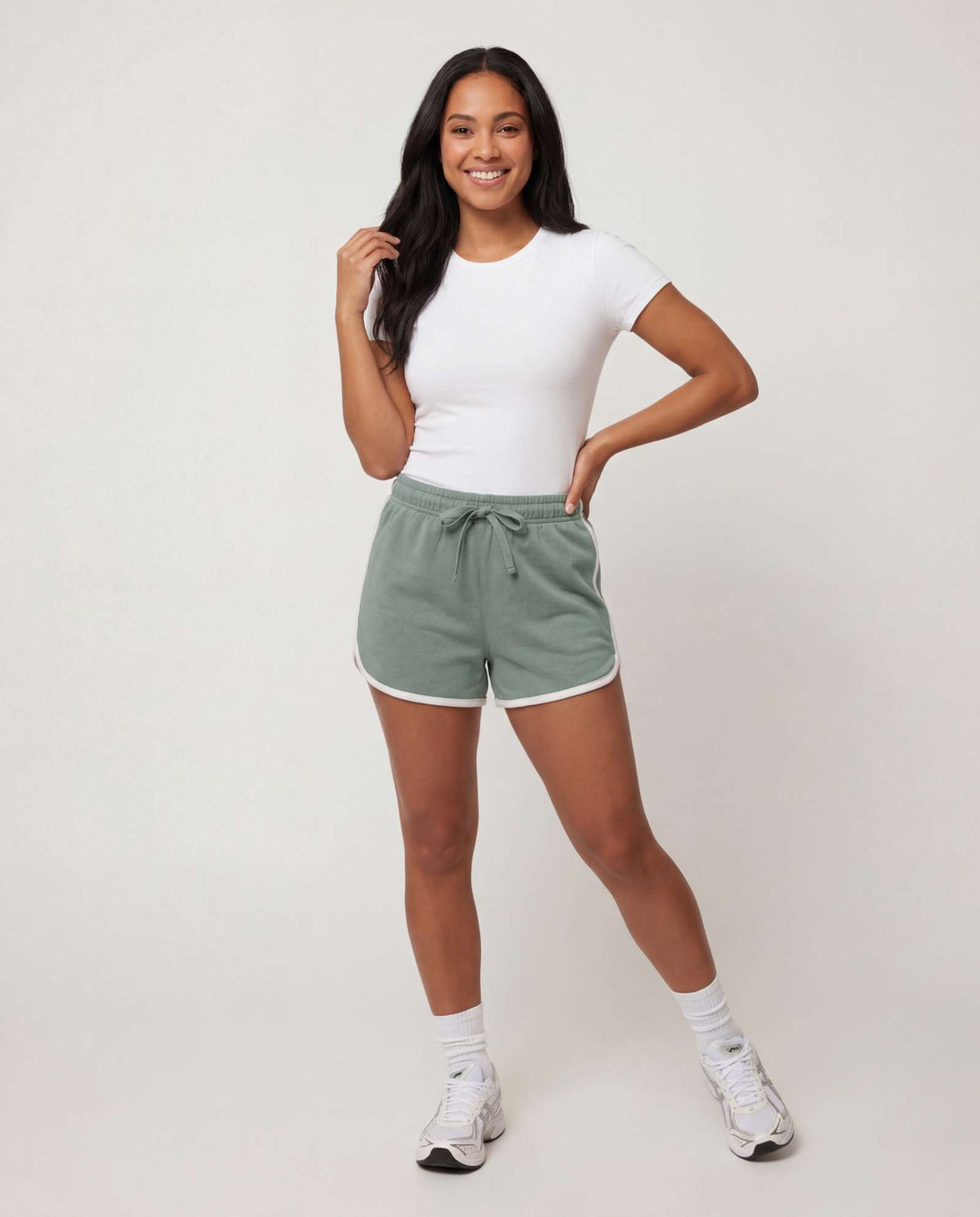Real Essentials 4 Pack Women's Fleece Dolphin Shorts Lounge Sweatshorts Comfy Sleep Pajama - Solid Black, Solid Iceberg Green, Solid Orchid Petal
