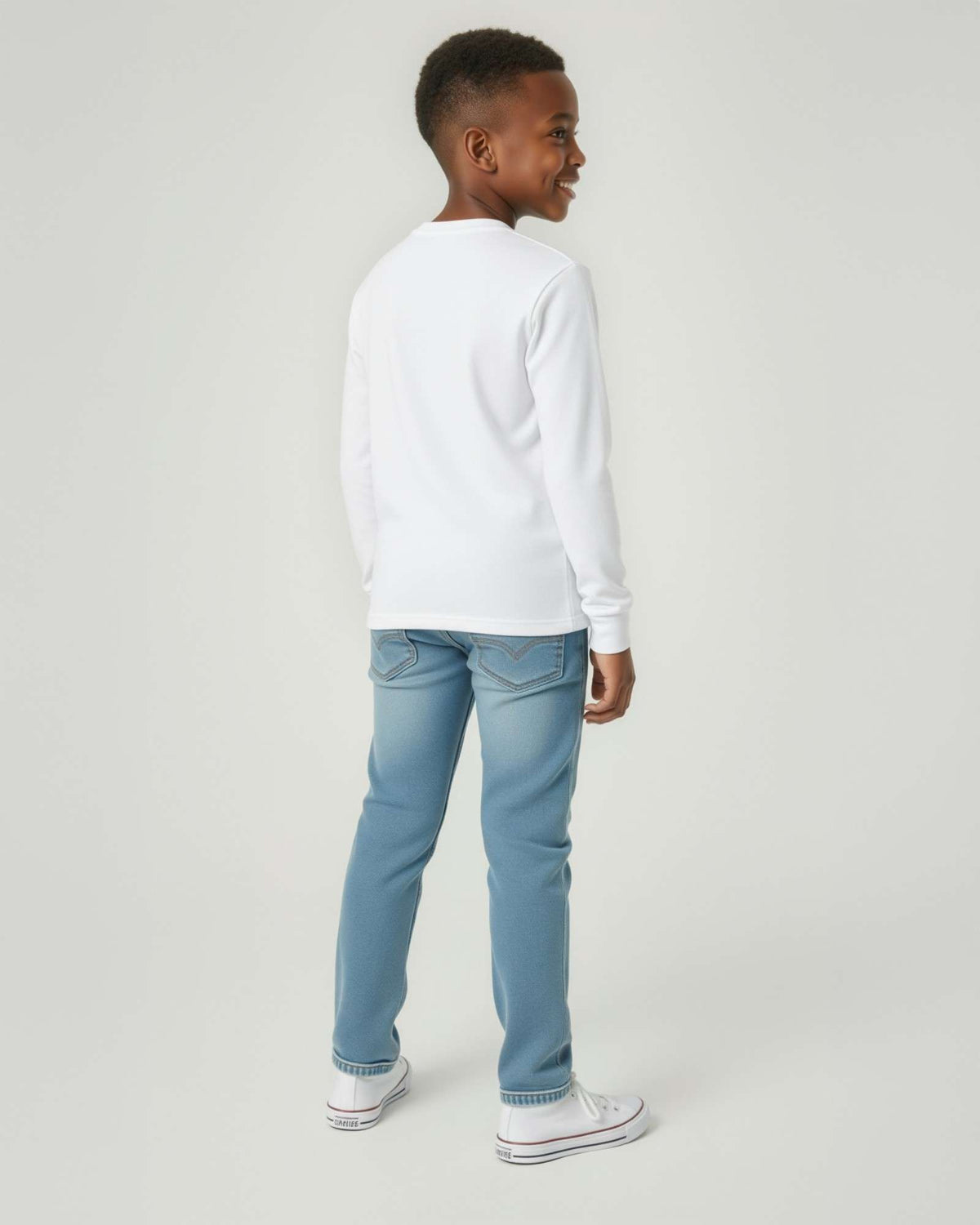 Real Essentials 5 Pack Boys' Cotton Long Sleeve Jersey T Shirts Kids School Youth Tees - Set 5