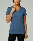 Real Essentials 5 Pack Womens Dry Fit V Neck Workout Tops Athletic T Shirts Gym Yoga Tees - Set 8