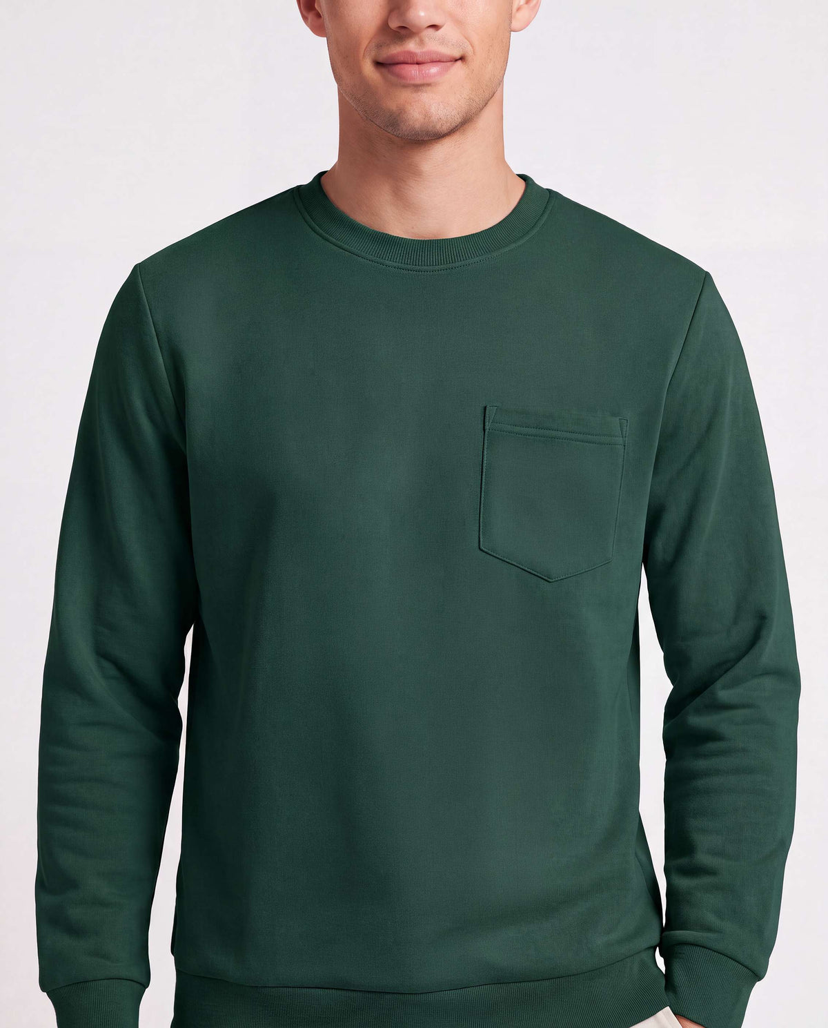 Real Essentials 3 Pack Mens Fleece Pocket Sweatshirt Pullover Long Sleeve Shirts Sweater - Solid Black, Solid Pine Grove, Solid Northern Droplet