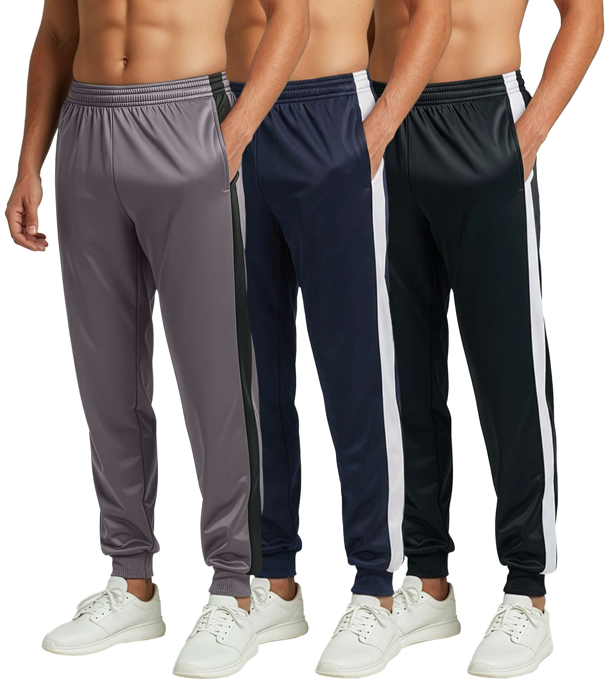3 Pack: Mens Active Tricot Jogger Sweatpants
