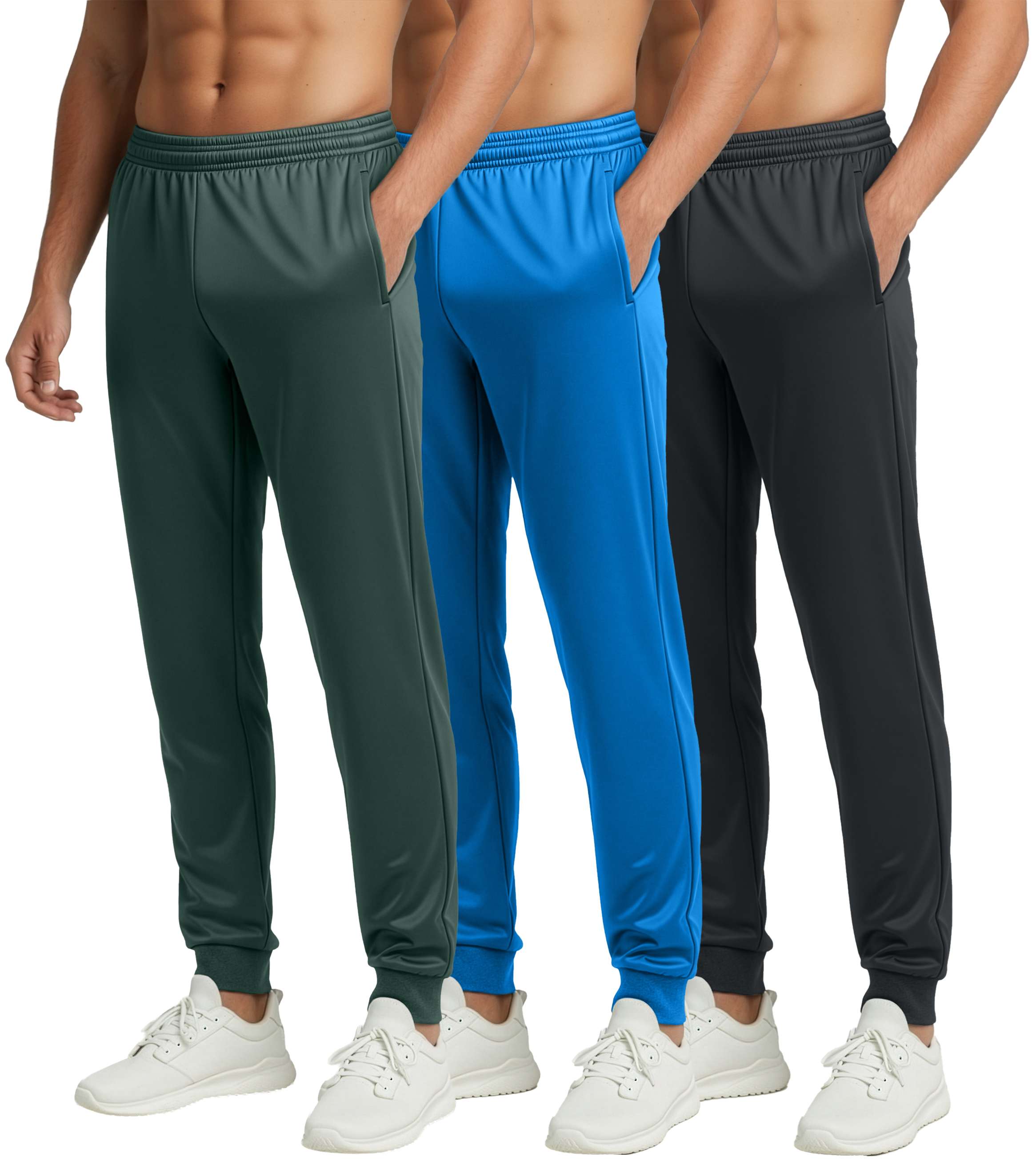 3 Pack: Mens Active Tricot Jogger Sweatpants