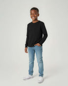 Real Essentials 5 Pack Boys' Cotton Long Sleeve Jersey T Shirts Kids School Youth Tees - Set 7