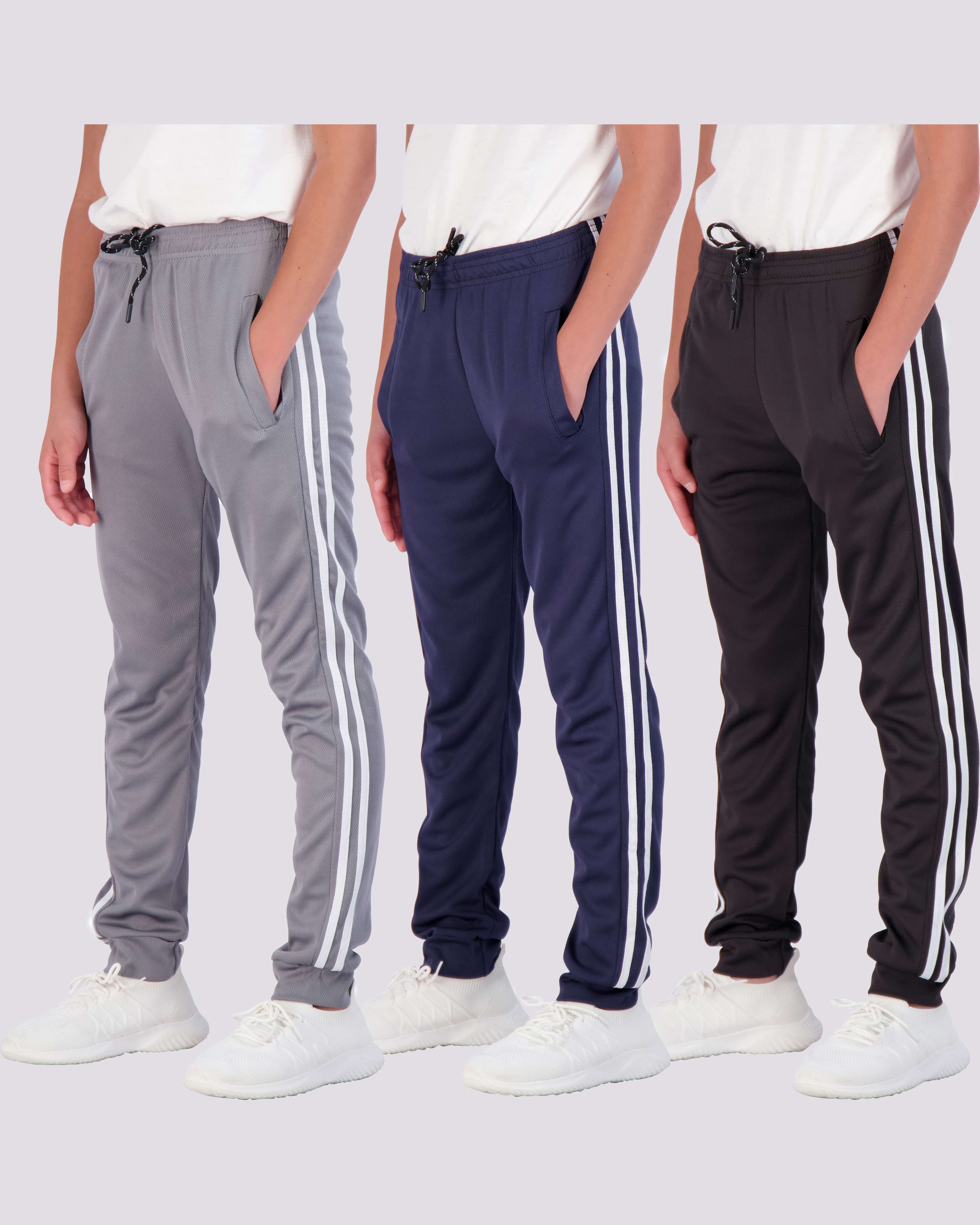 3 Pack: Boys Mesh Active Casual Jogger Sweatpants