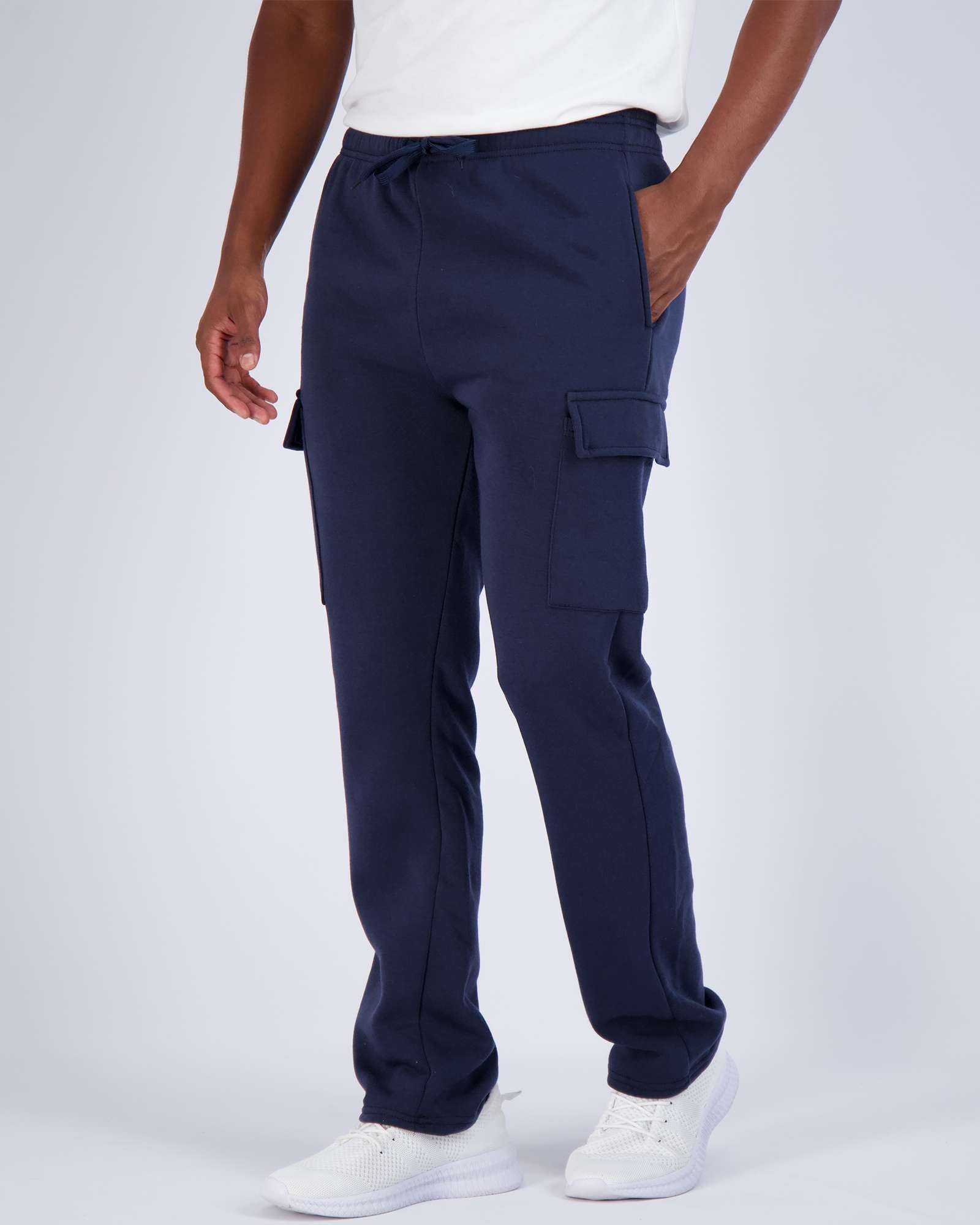 3 Pack: Mens Fleece Cargo Open Bottom Sweatpants – Real