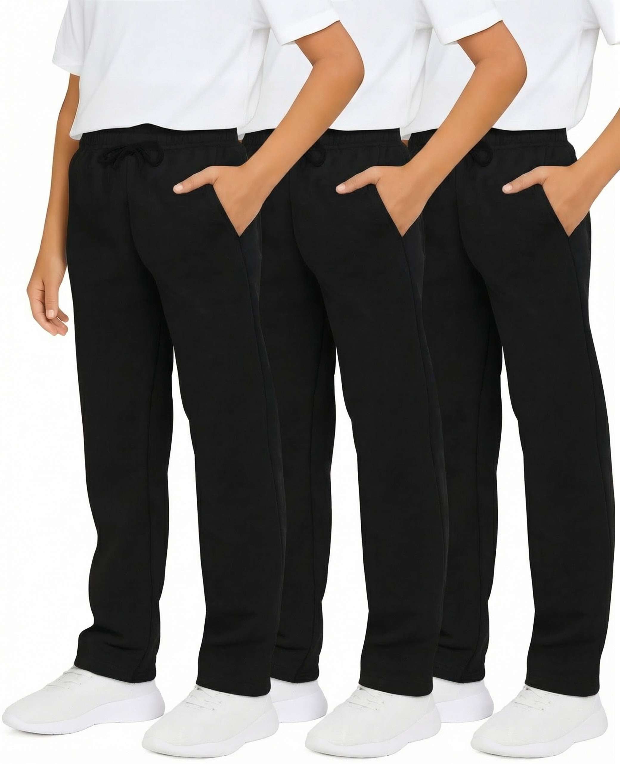 3 Pack: Boys Fleece Open Bottom Sweatpants