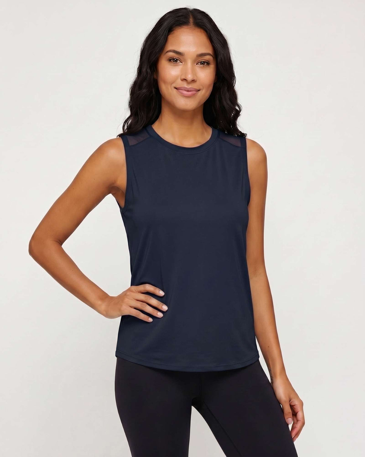 Real Essentials 5 Pack Women's Dry Fit Tank Tops Sleeveless Racerback Athletic Workout - Set 9