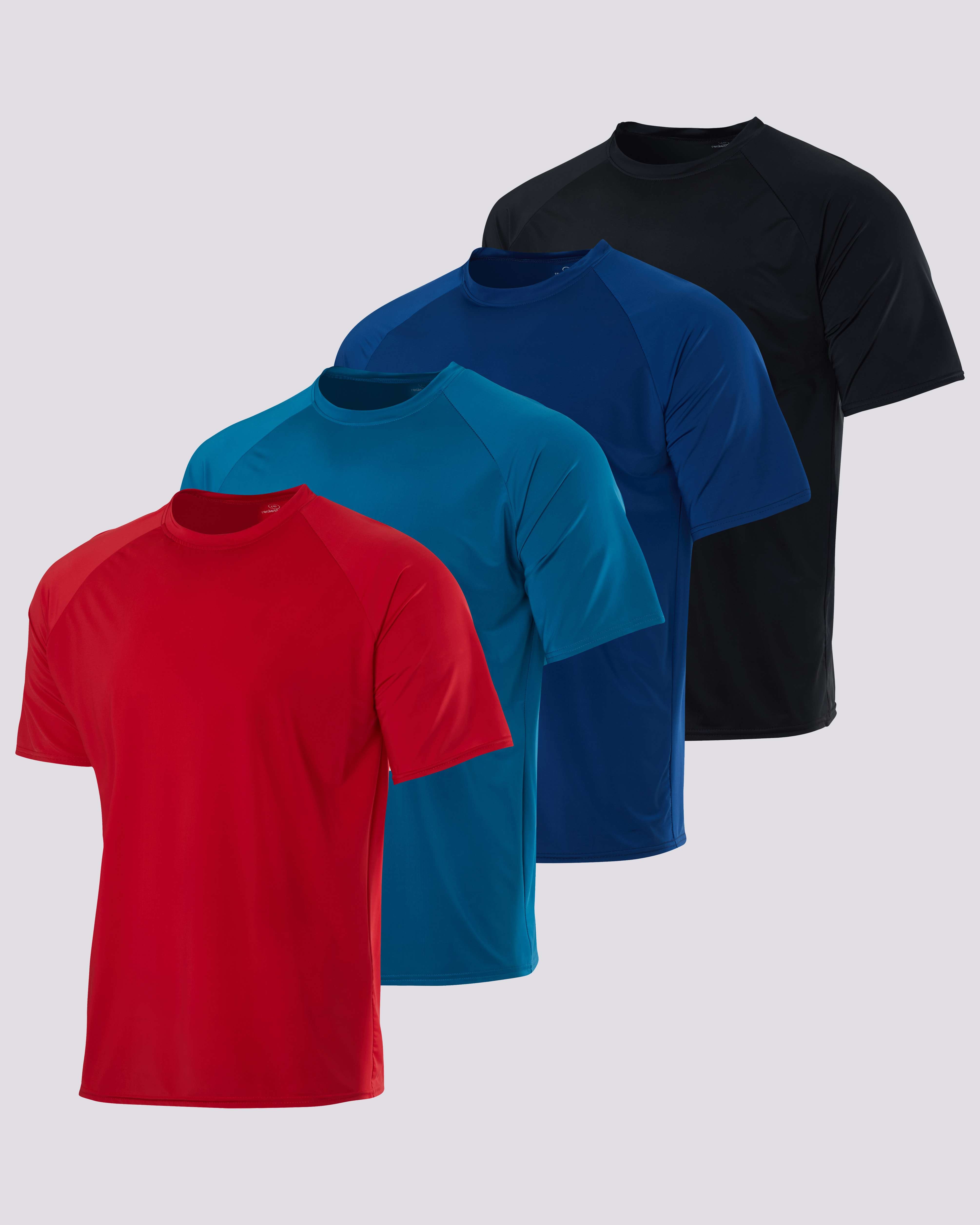 4-Pack: Boys Short Sleeve Quick Dry UPF 50+ Sun Protection Rash Guard Shirt û Swimwear Surf Top for Boys